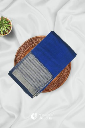 Blue Mangalagiri Handloom Cotton Pattu Saree