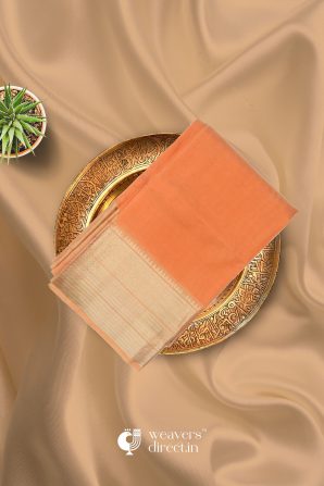 Orange Saree Cotton Silk