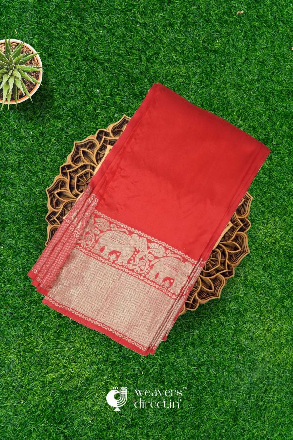 Red Color Mangalagiri Handloom Jacquard Saree