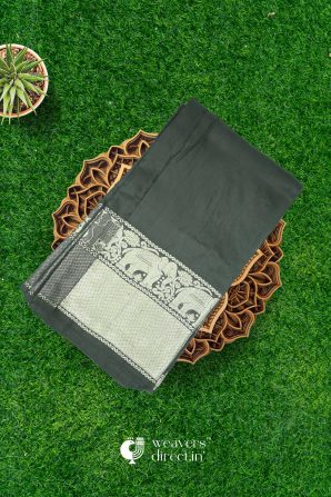 Very Dark Green Handloom Saree