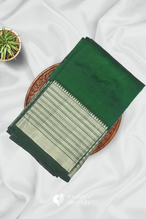plain green saree