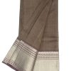 brown cotton silk saree